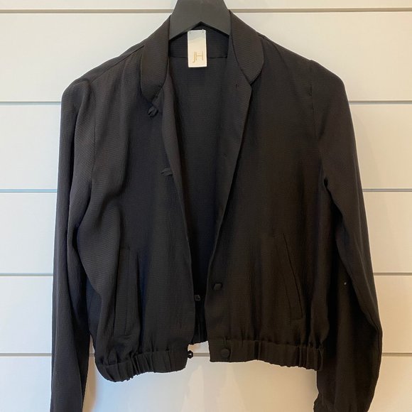 Julie Harrah black silk bomber jacket - Picture 1 of 1